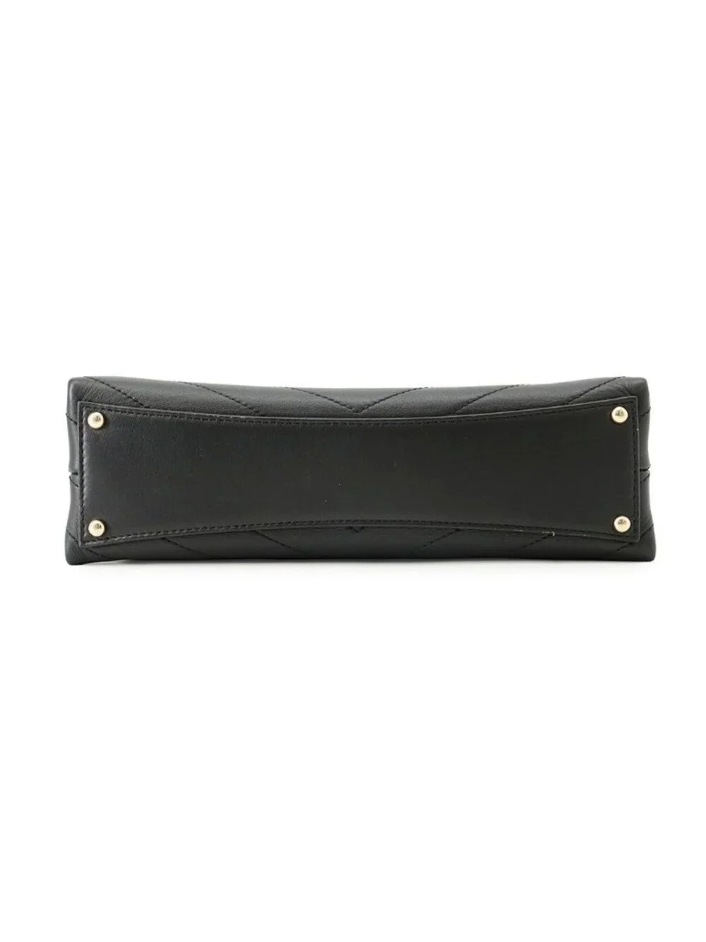 Chanel Chain Shoulder Bag Blanc CC Logo Leather Stitch Black 2-Way